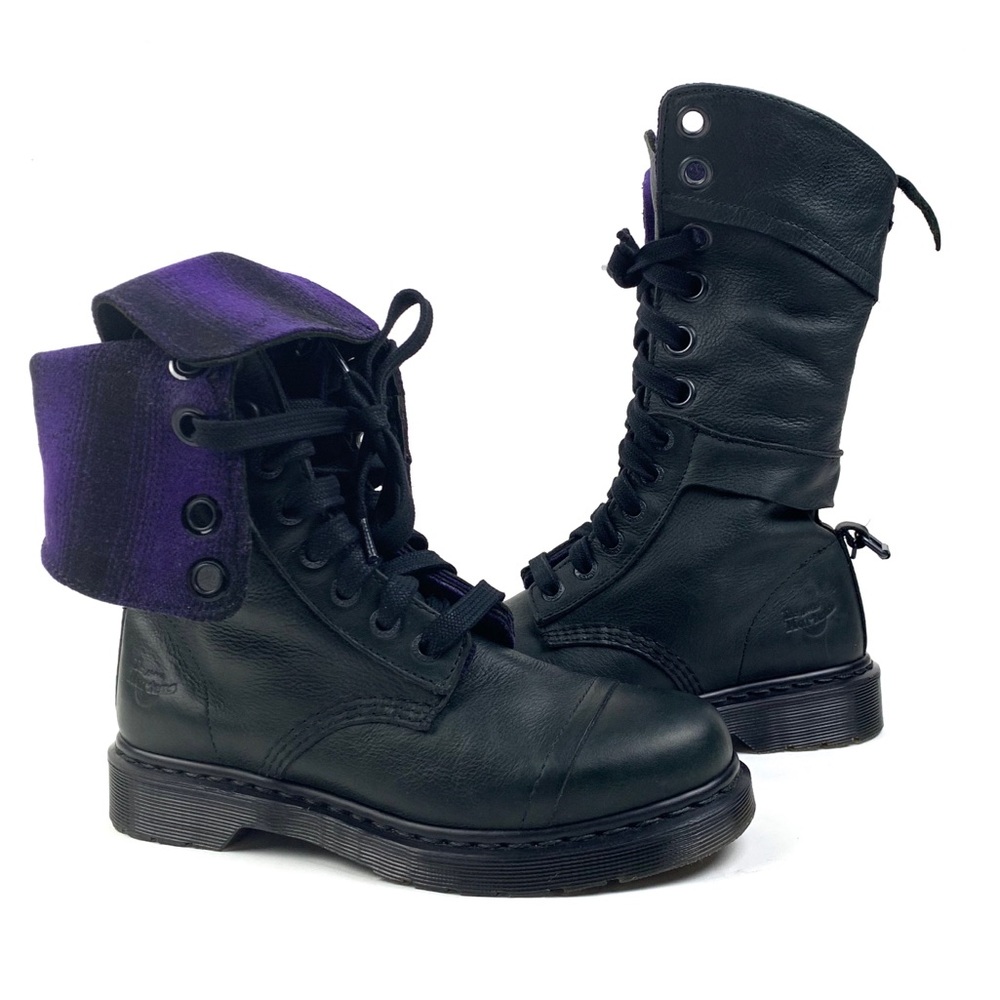 Dr. Martens Triumph Tall Gray Flannel Combat Boots